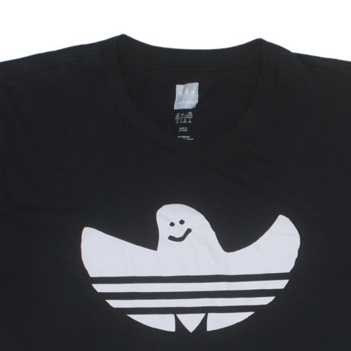 adidas Mens Black 2XL Funny Logo Crew Neck Short Sleeve T-Shirt