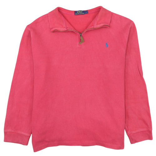Ralph Lauren Men's Pink Cotton 1/4 Zip Sweatshirt Size L Classic Fit