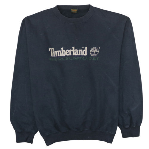 Timberland Womens Navy Blue XL Pullover Sweatshirt Logo Cotton Blend