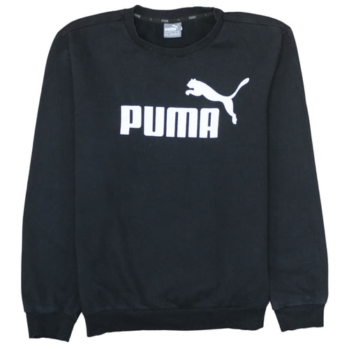 Puma Men’s Black Crew Neck Pullover Sweatshirt M Logo Sports
