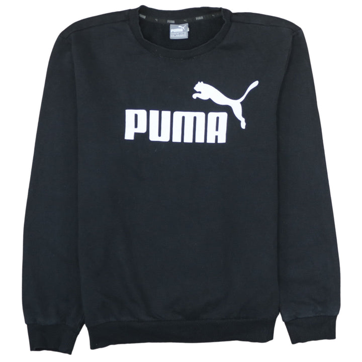 Puma Men’s Black Crew Neck Pullover Sweatshirt M Logo Sports