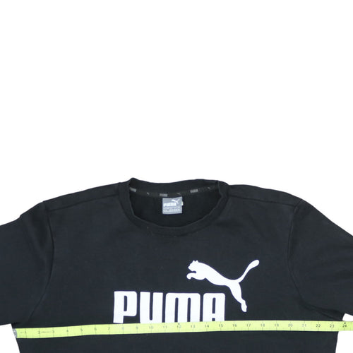 Puma Men’s Black Crew Neck Pullover Sweatshirt M Logo Sports