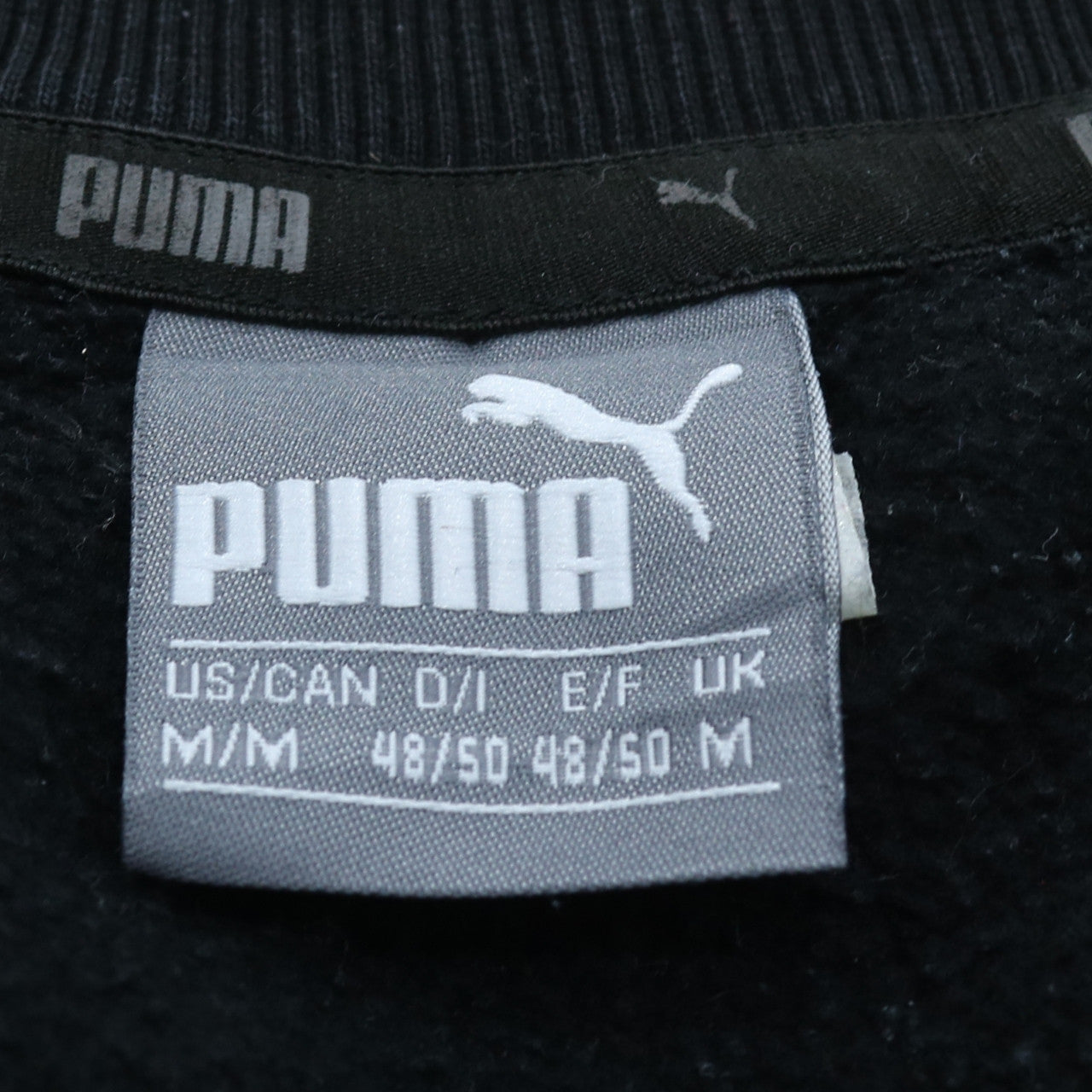 Puma Men’s Black Crew Neck Pullover Sweatshirt M Logo Sports