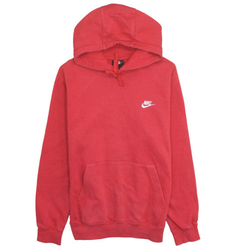 Nike Men's Red Pullover Hoodie S Fleece Logo Sportswear