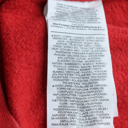 Nike Men's Red Pullover Hoodie S Fleece Logo Sportswear