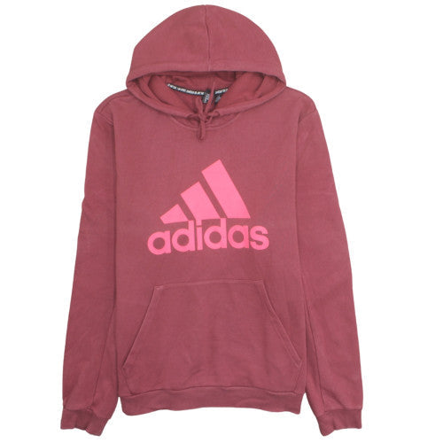 Adidas Womens Burgundy Pink Logo Pullover Hoodie XL