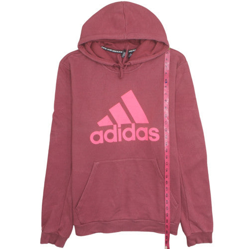 Adidas Womens Burgundy Pink Logo Pullover Hoodie XL