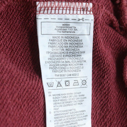 Adidas Womens Burgundy Pink Logo Pullover Hoodie XL