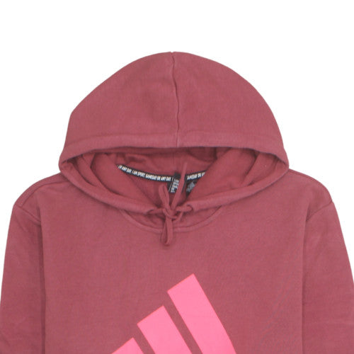 Adidas Womens Burgundy Pink Logo Pullover Hoodie XL