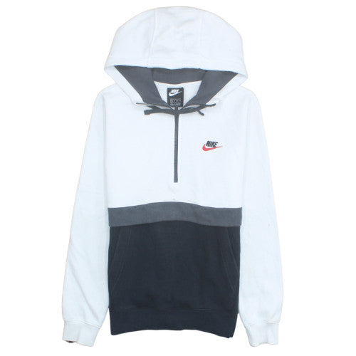 Nike Men's White XS Half Zip Fleece Hoodie with Logo