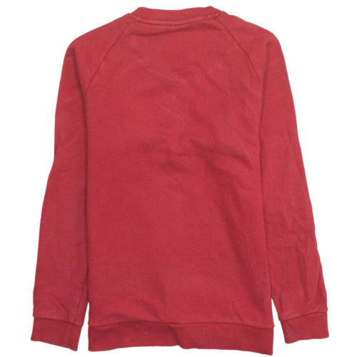 adidas Men's Red Crew Neck Logo Pullover Sweatshirt Size S