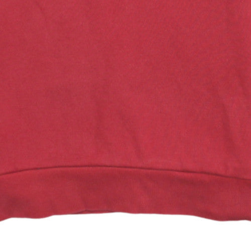 adidas Men's Red Crew Neck Logo Pullover Sweatshirt Size S