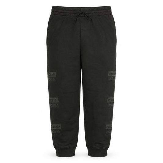Front view of Adidas men’s black jogger sweatpants l cotton blend casual