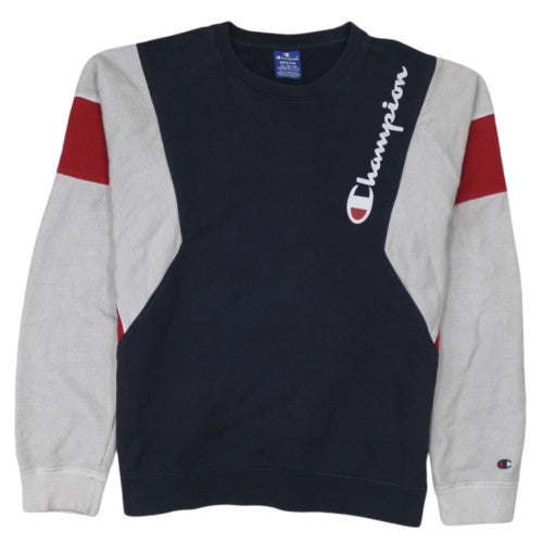 Champion Men's Blue Medium Crew Neck Logo Pullover Sweatshirt