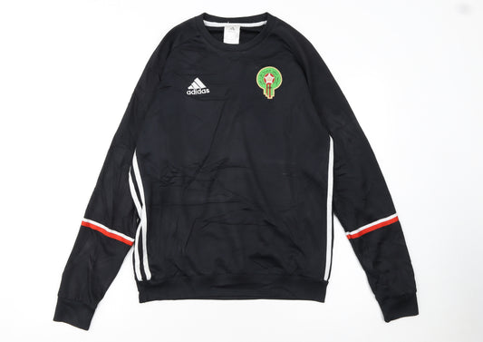 adidas Men's Black Morocco Football Sweatshirt L Crew Neck