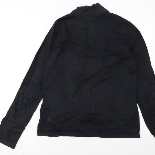 Ralph Lauren Women's Black Cotton Track Jacket Size M Full Zip