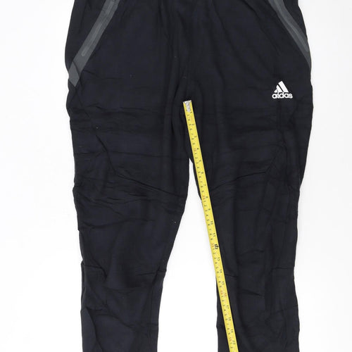 Adidas Men's Black XL Jogger Trousers with Zip Pockets