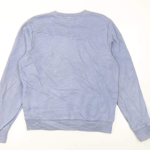 Diesel Women Purple Crew Neck Logo Sweatshirt Size S Casual Cotton