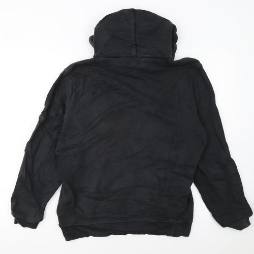 Diesel Men's Black Pullover Hoodie Small Skull Graphic Cotton