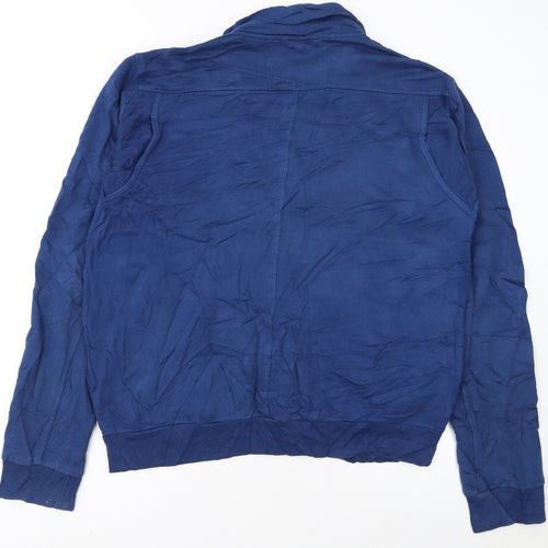 Adidas Originals Women Blue Cotton Track Jacket L Full Zip