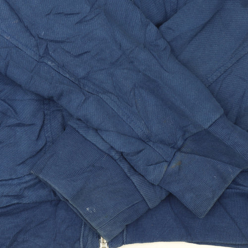 Adidas Originals Women Blue Cotton Track Jacket L Full Zip