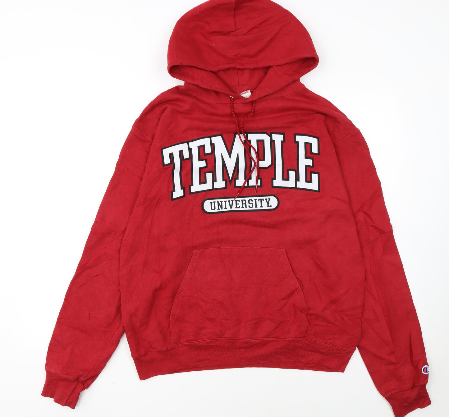 Champion Womens Red Temple University Pullover Hoodie Size M