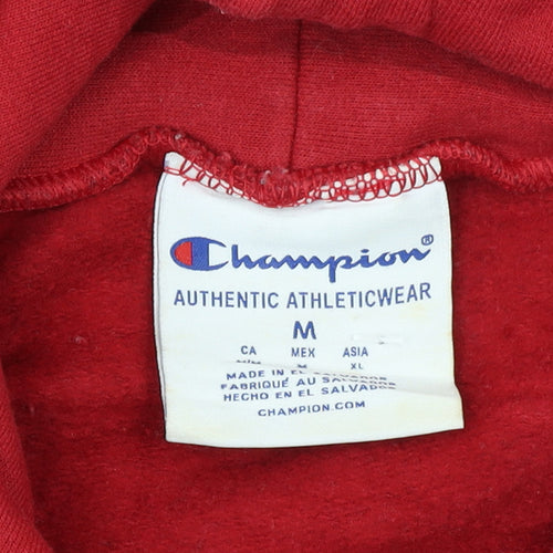 Champion Womens Red Temple University Pullover Hoodie Size M