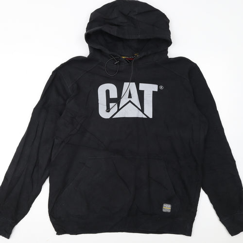 CAT Caterpillar Womens Black L Pullover Hoodie Sweatshirt