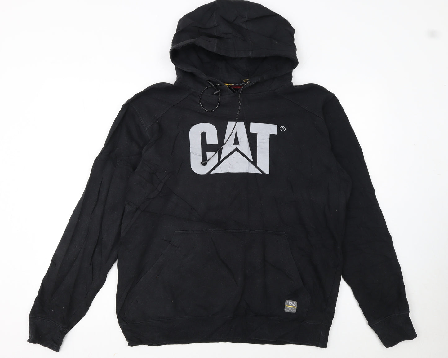 CAT Caterpillar Womens Black L Pullover Hoodie Sweatshirt