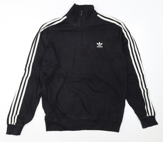 Adidas Men's Black Small 1/2 Zip Sweatshirt Sports Pullover