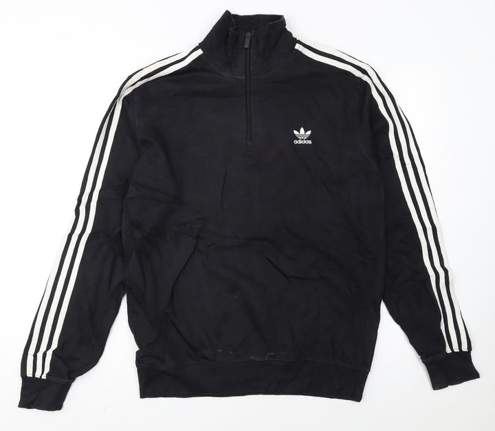 Adidas Men's Black Small 1/2 Zip Sweatshirt Sports Pullover