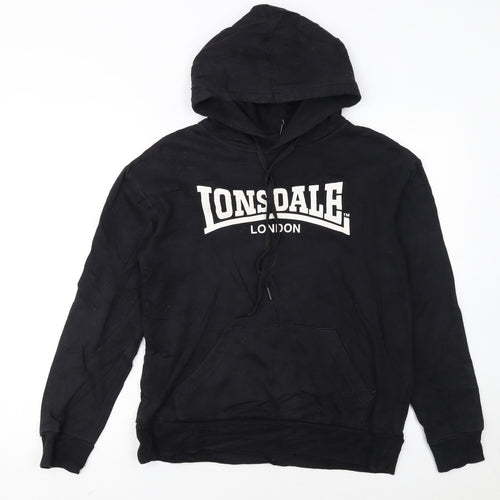 Lonsdale London Womens Black Size 8 Pullover Hoodie Sweatshirt
