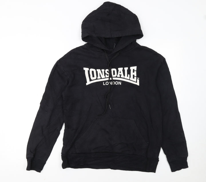 Lonsdale London Womens Black Size 8 Pullover Hoodie Sweatshirt