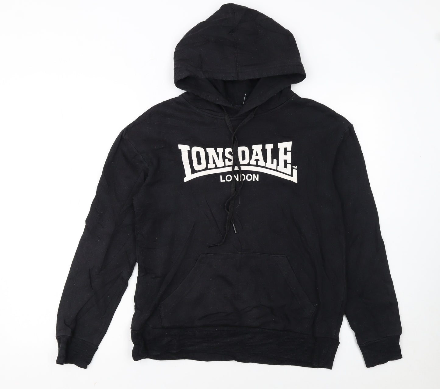 Lonsdale London Womens Black Size 8 Pullover Hoodie Sweatshirt