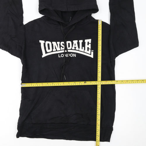 Lonsdale London Womens Black Size 8 Pullover Hoodie Sweatshirt