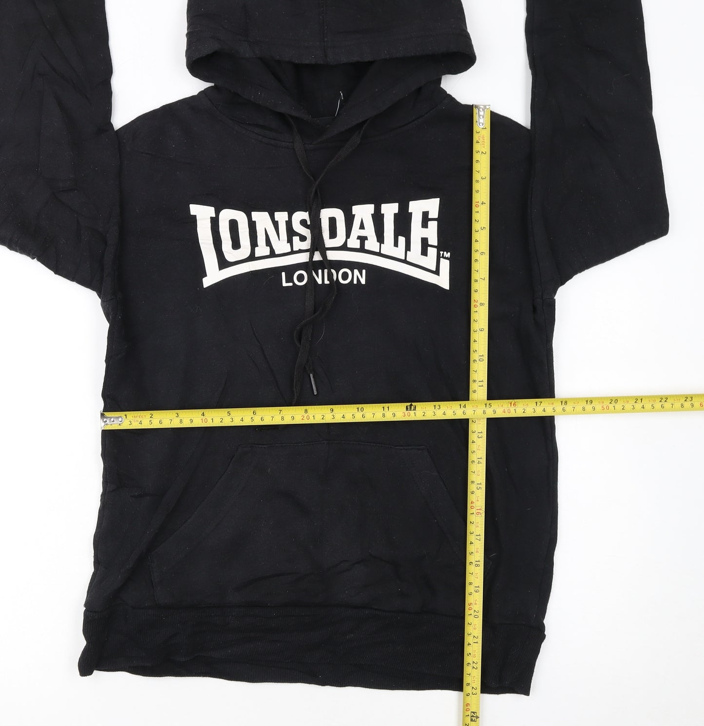 Lonsdale London Womens Black Size 8 Pullover Hoodie Sweatshirt
