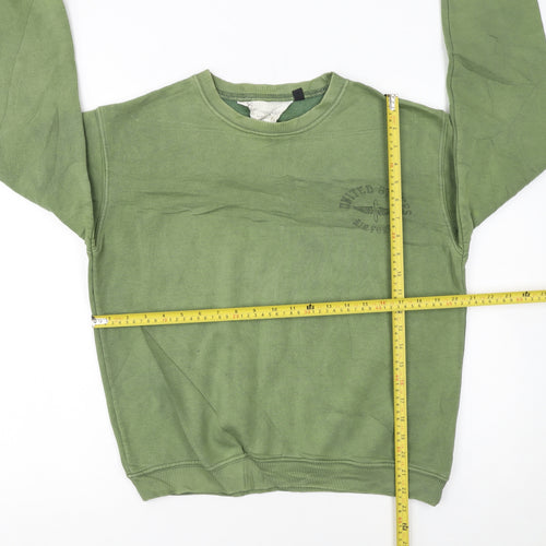 Topshop Women’s Green Air Force Graphic Pullover Sweatshirt Size M