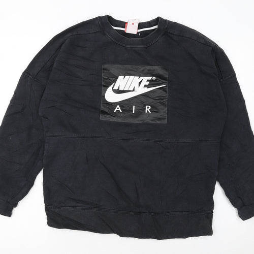 Nike Air Men's Black Small Pullover Sweatshirt Crew Neck Athletic Fleece