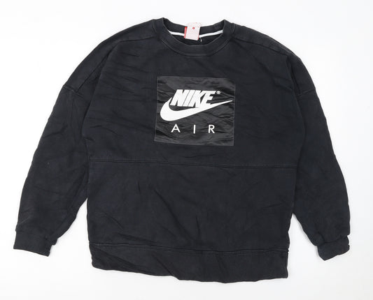 Nike Air Men's Black Small Pullover Sweatshirt Crew Neck Athletic Fleece