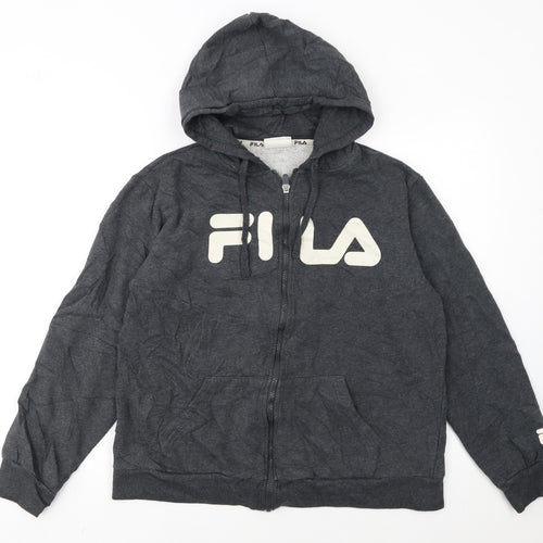 Fila Women’s Dark Grey Full Zip Hoodie Size 16 Cotton Blend