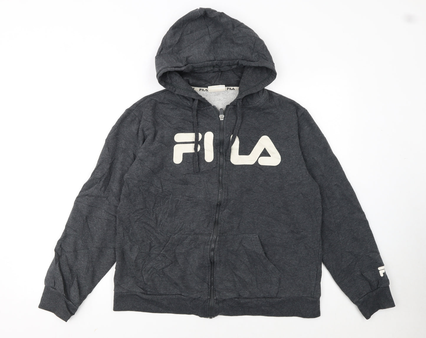 Fila Women’s Dark Grey Full Zip Hoodie Size 16 Cotton Blend
