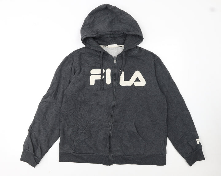 Fila Women’s Dark Grey Full Zip Hoodie Size 16 Cotton Blend