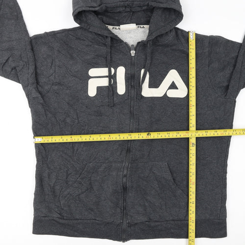 Fila Women’s Dark Grey Full Zip Hoodie Size 16 Cotton Blend