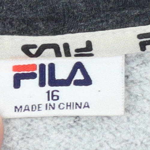 Fila Women’s Dark Grey Full Zip Hoodie Size 16 Cotton Blend