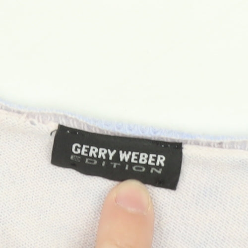 Gerry Weber Women Blue V-Neck 3/4 Sleeve Pullover Jumper Size 20