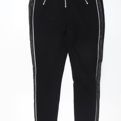 River Island Women’s Black High Rise Zip Detail Leggings Size 10