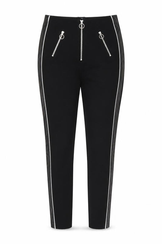 River Island Women’s Black High Rise Zip Detail Leggings Size 10