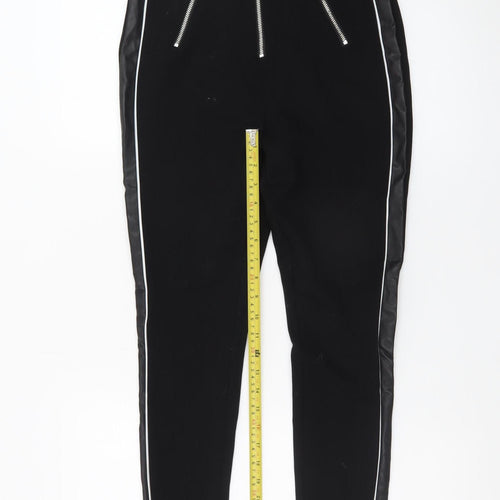 River Island Women’s Black High Rise Zip Detail Leggings Size 10