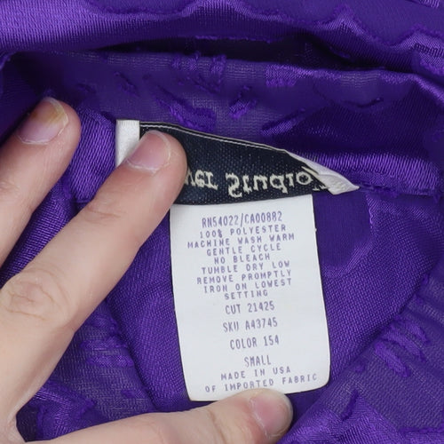 Graver Studio Women’s Purple Floral Button-Up Satin Shirt Size S