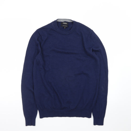 Farhi by Nicole Farhi Womens Blue Merino Wool Crew Neck Jumper M